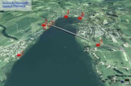 Visualisierung Projekt Seebrücke Küssnacht am Rigi, Visualisierungen verschiedener Standorte, Übersichtsbild