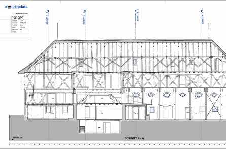 Architekturvermessung
Greuterscheune, Islikon, Gebäudeaufnahmen:, 2D Fassadenpläne, 2D Grundrisspläne, 2D Schnittpläne