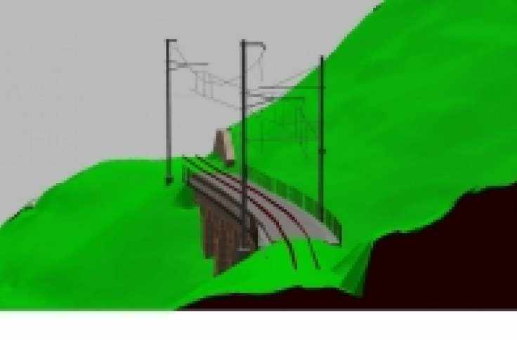 3D Oberflächenerfassung Wirbelbach-brücke 16.1 Abschitt Lax, Fiesch, Fixpunktnetz-Verdichtung, 3D Oberflächen und Höhenkurvenplan, 2D Schnittpläne