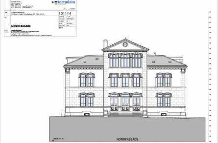 Architekturvermessung
Tonhallenschulhaus, Wil, Gebäudeaufnahmen:, 2D Fassadenpläne