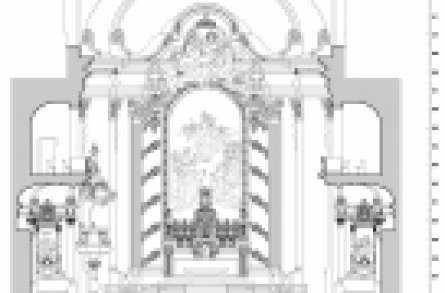 CAD Planerstellung Kirche Kantonsschule Kollegium Schwyz, 2D Grundrisspläne, 2D Innenansichten, Panoramabilder und Fotos