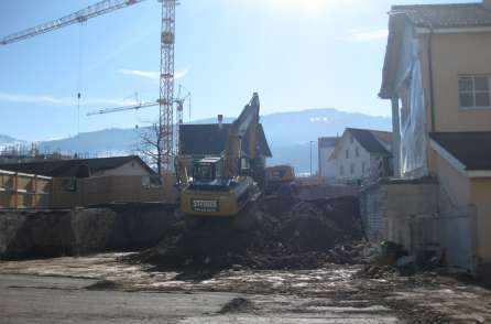 Pfarreiheim, 8852 Altendorf, Projekt und Baukontrolle Tragstruktur in Massivbauweise, Projekt und Bauleitung Baugrube und Pfahlfundation