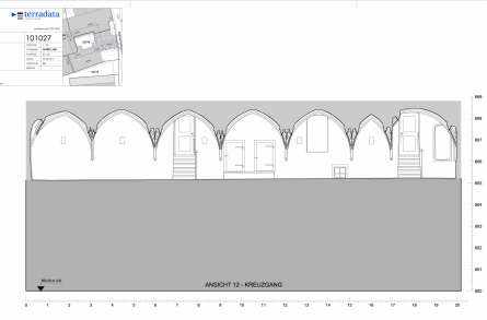 Architekturvermessung
Katharinengasse St.Gallen, Gebäudeaufnahmen:, 2D Aussenfassadenpläne, 2D Innenfassadenpläne