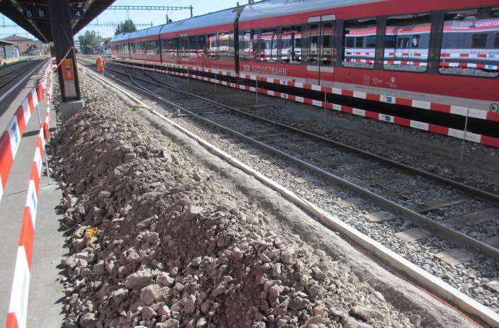 SOB Bahnhof, 8840 Einsiedeln, Grundlagenbeschaffung, Feldaufnahmen, Vorprojekt, Auflageprojekt und Kostenvoranschlag, Devisierung, Ausschreibung und Offertvergleich, Ausführungsprojekt, Örtliche Bauleitung, Ausmass und Abrechnung