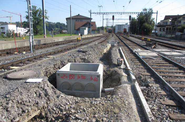 SOB Bahnhof, 8840 Einsiedeln, Grundlagenbeschaffung, Feldaufnahmen, Vorprojekt, Auflageprojekt und Kostenvoranschlag, Devisierung, Ausschreibung und Offertvergleich, Ausführungsprojekt, Örtliche Bauleitung, Ausmass und Abrechnung