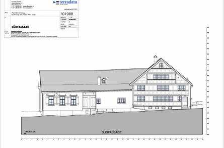 Architekturvermessung
Bauernhaus Stelz, Teufen, Gebäudeaufnahmen:, 2D Fassadenpläne, 2D Grundrisspläne, 2D Schnittpläne