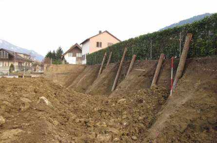 MFH Spielhofstrasse, 8864 Reichenburg, Projekt und Baukontrolle Tragstruktur in Massivbauweise, Projekt und Bauleitung Baugrubenarbeiten