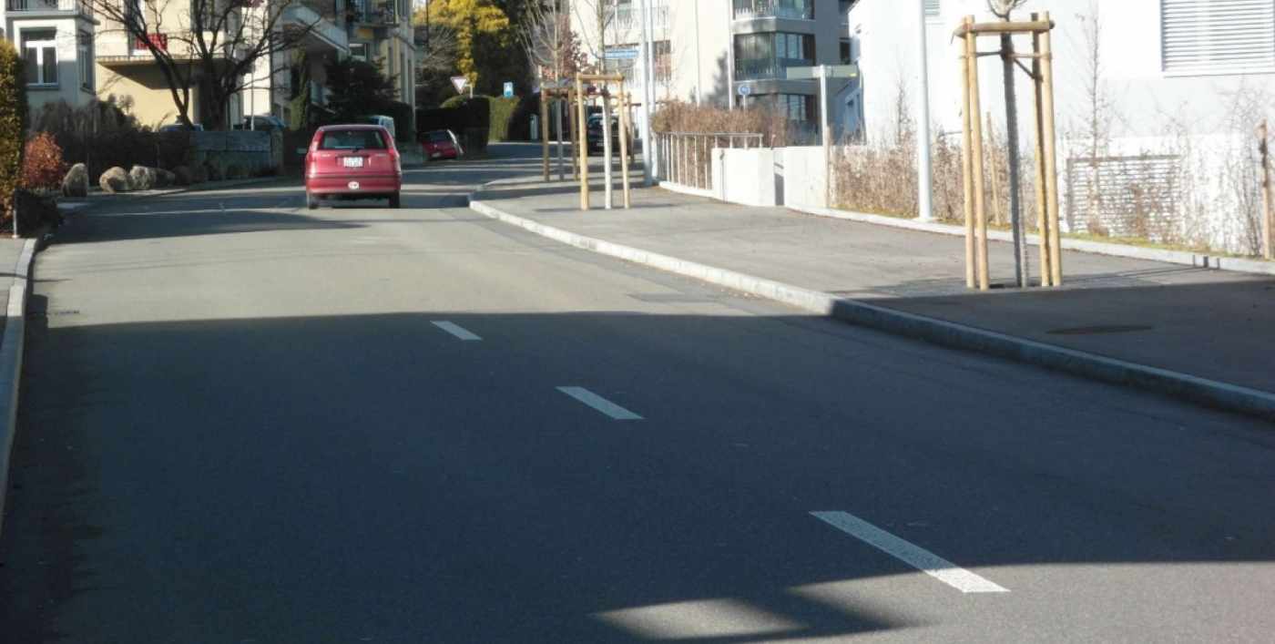 Rad-/ Gehweg Stockerstrasse Horgen, Grundlagenbeschaffung, Feldaufnahmen, Vorprojekt, Auflageprojekt und Kostenvoranschlag, Koordination Leitungsprojekte der Werke, Devisierung, Ausschreibung und Offertvergleich, Ausführungsprojekt, Örtliche Bauleitung, Ausmass und Abrechnung