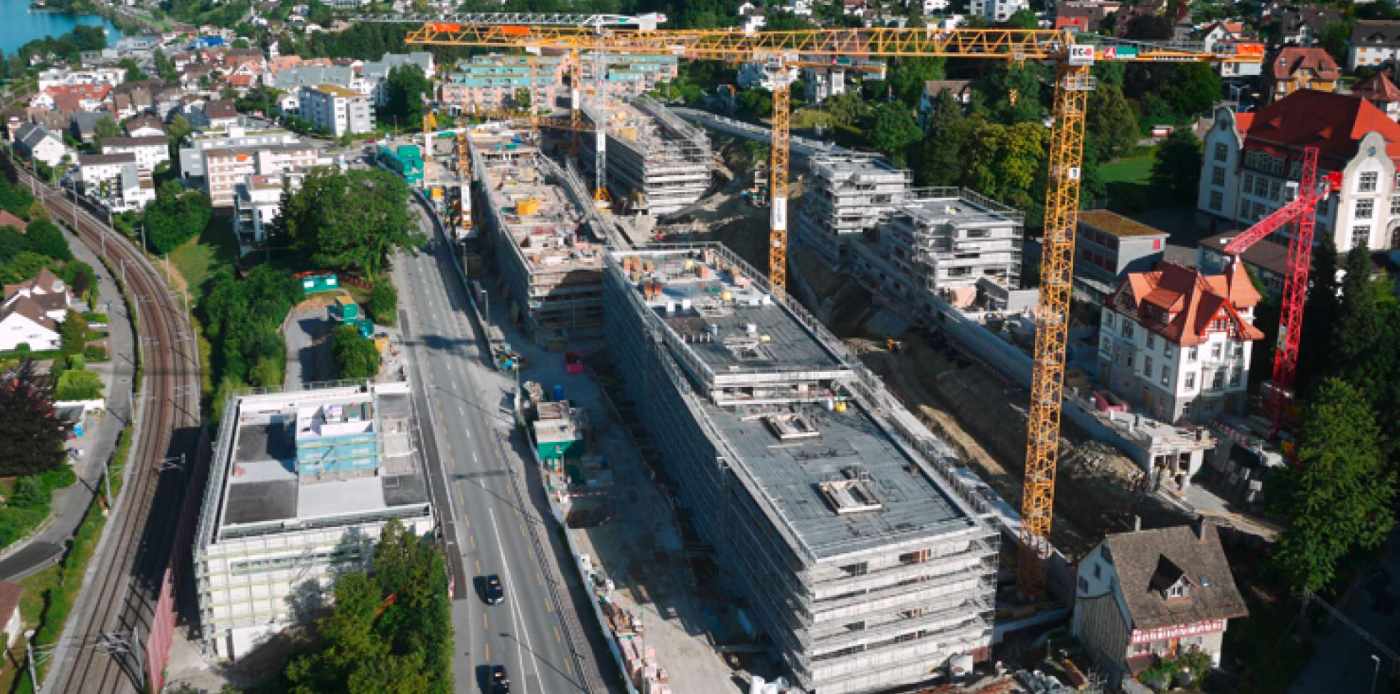 Überbauung Stäubli-Areal Horgen, Grundlagenbeschaffung,Feldaufnahmen, Vorprojekt, Auflageprojekt und Kostenvoranschlag, Koordination Leitungsprojekte der Werke, Devisierung, Ausschreibung und Offertvergleich, Ausführungsprojekt, Örtliche Bauleitung, Ausmass und Abrechnung