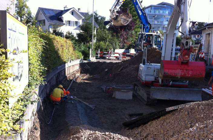 Allmeindstrasse Jona, Grundlagenbeschaffung,Feldaufnahmen, Vorprojekt, Auflageprojekt und Kostenvoranschlag, Koordination Leitungsprojekte der Werke, Devisierung, Ausschreibung und Offertvergleich, Ausführungsprojekt, Örtliche Bauleitung, Ausmass und Abrechnung