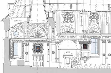 CAD-Planerstellung röm. kath. Kirche
Oberdorf SO, Gebäudeaufnahmen:, 2D-Fassadenpläne, 2D-Grundrisse, 2D-Schnitte