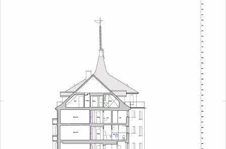 Architekturvermessung
Unterer Graben 21/23, St. Gallen, Gebäudeaufnahmen:, 2D Grundrisspläne, 2D Schnittpläne