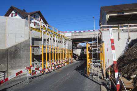 Neubau Brücke Bahnhofstrasse, 
Wangen, Projekt- und Bauleitung Brücken- und Tiefbauarbeiten, Statische Berechnung Kunstbauten