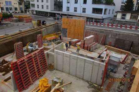 Neubau Wohn- und Geschäftshaus Etzelstrasse 2, 8852 Altendorf, Projektierungund Baukontrolle der Tragstruktur und der Baugrubensicherung