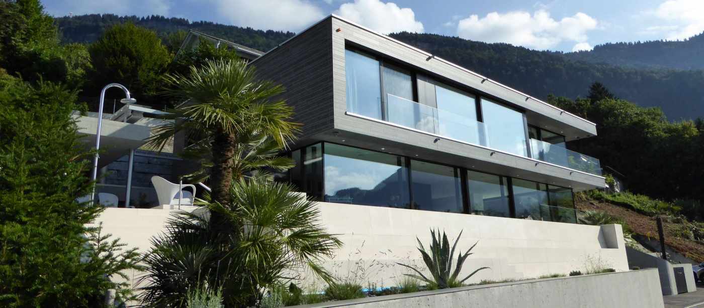 Neubau EFH Azaleenweg, Weggis, Projekt und Baukontrollen für Tragstruktur in Massivbauweise., Projekt und Fachbauleitung für Baugrube, Baugrubensicherung und Fundation.