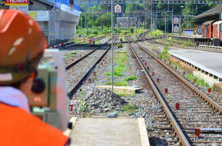 Bahnhofausbau Glarus, Geodätisches Monitoring der Gleisanlage und Liegenschaften der SBB, Automatische Piezometermessungen, Baustellenüberwachung mittels Webcam, Online Visualisierung der Resultate auf www.bauwerke-ueberwachen.ch