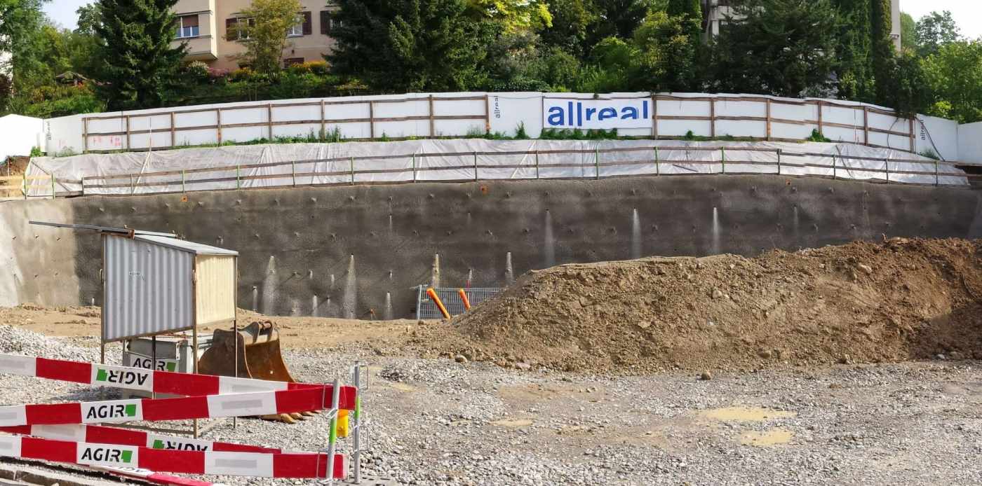 MFH Griesernweg 20/22, Zürich, Projekt, Ausschreibung Ausführungsplanung und Baukontrollen der Nagelwand und Aushub