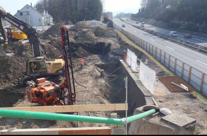 Garage Küry, Rüschlikon, Projekt Baugrube mit Rühlwand, Nagelwand und Aushub