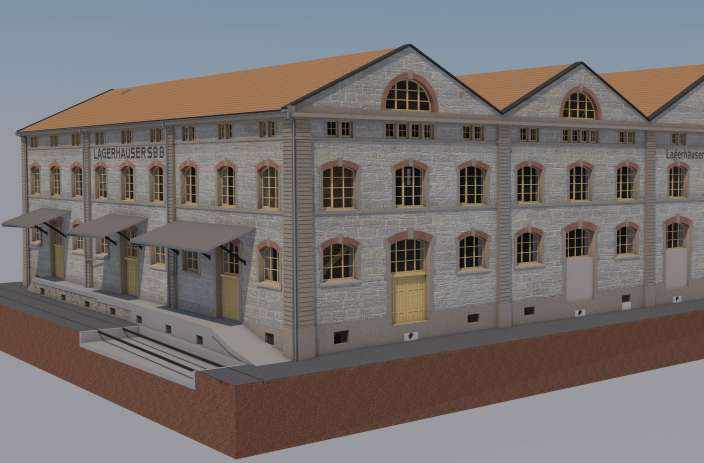 Kornhaus Romanshorn, 3D Laserscan,,3D- / BIM- Modellierung aus Punktwolke