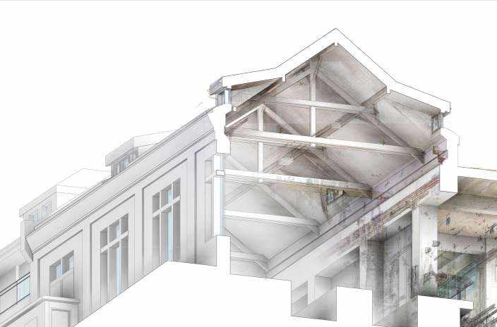 Bahndepot Lauterbrunnen, 3D Laserscan, 3D- / BIM- Modellierung aus Punktwolke