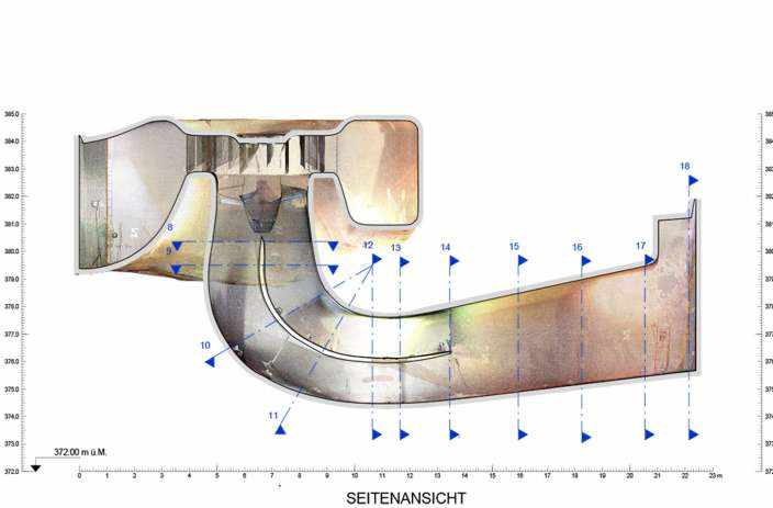 Turbine EKZ Dietikon, 3D Laserscan, 3D- / BIM- Modellierung aus Punktwolke, 2D Pläne aus 3D Modell generieren