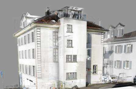 Strehlgasse 11 + 13, 6430 Schwyz, 3D Laserscan, 3D- / BIM- Modellierung aus Punktwolke