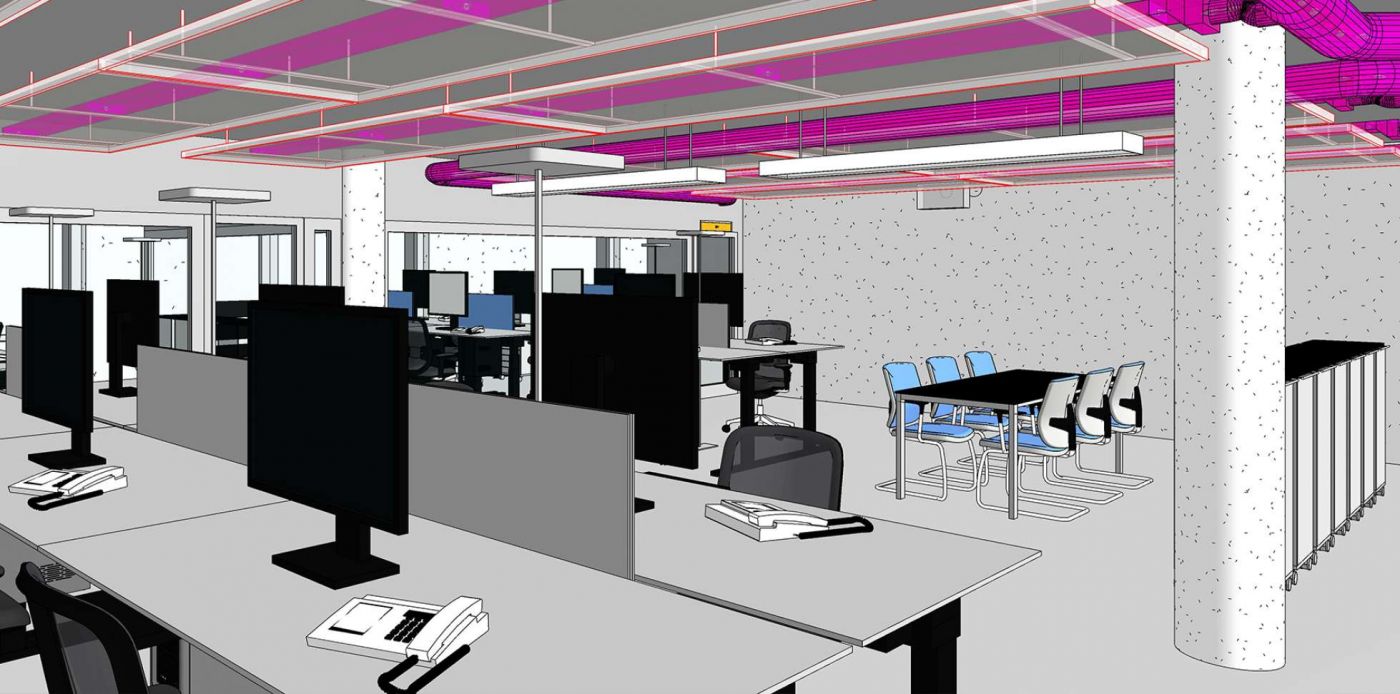Bürogebäude Pfäffikon, 3D- / BIM- Modellierung aus Pläne, BIM-Gesamtkoordination, Visualisierung
