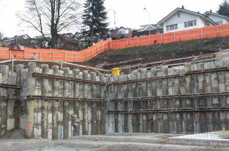 WÜB Wohnenplus, Richterswil, Projekt und Bauleitung Baugrube Projekt und Bauleitung Fundation Bauleitung Werkleitungsumlegung