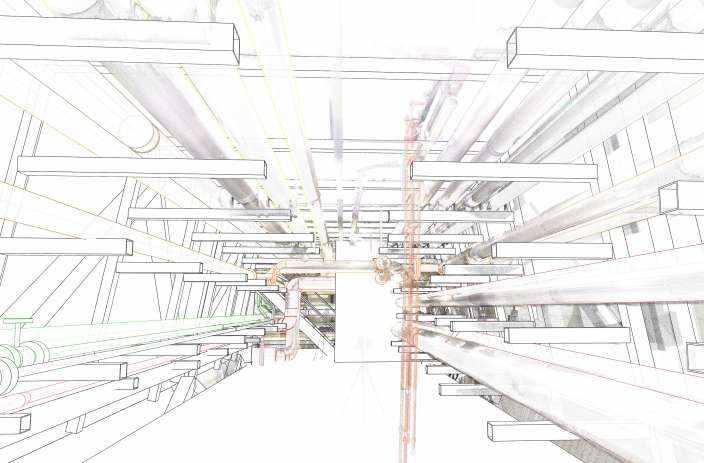 Kläranlage Werdhölzli, 3D Laserscan, 3D- / BIM- Modellierung aus Punktwolke