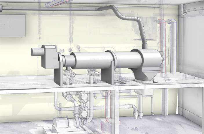 Kläranlage: ARA Höfe, 3D Laserscan, 3D- / BIM- Modellierung aus Punktwolke