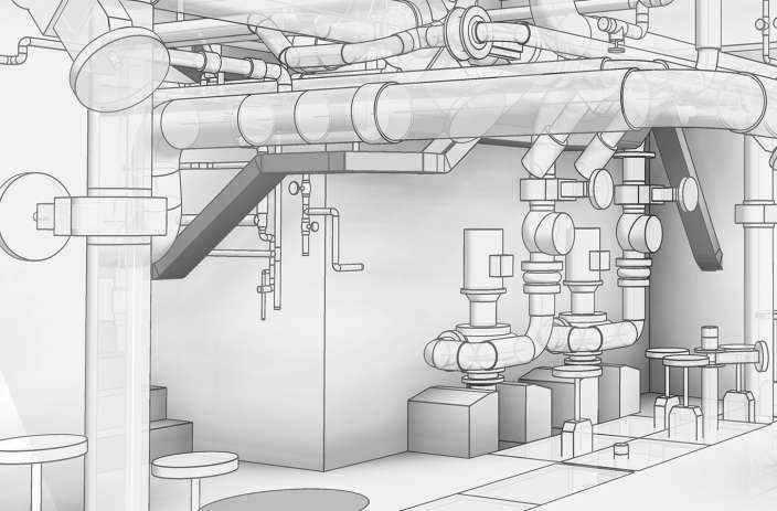 Kläranlage: ARA Höfe, 3D Laserscan, 3D- / BIM- Modellierung aus Punktwolke