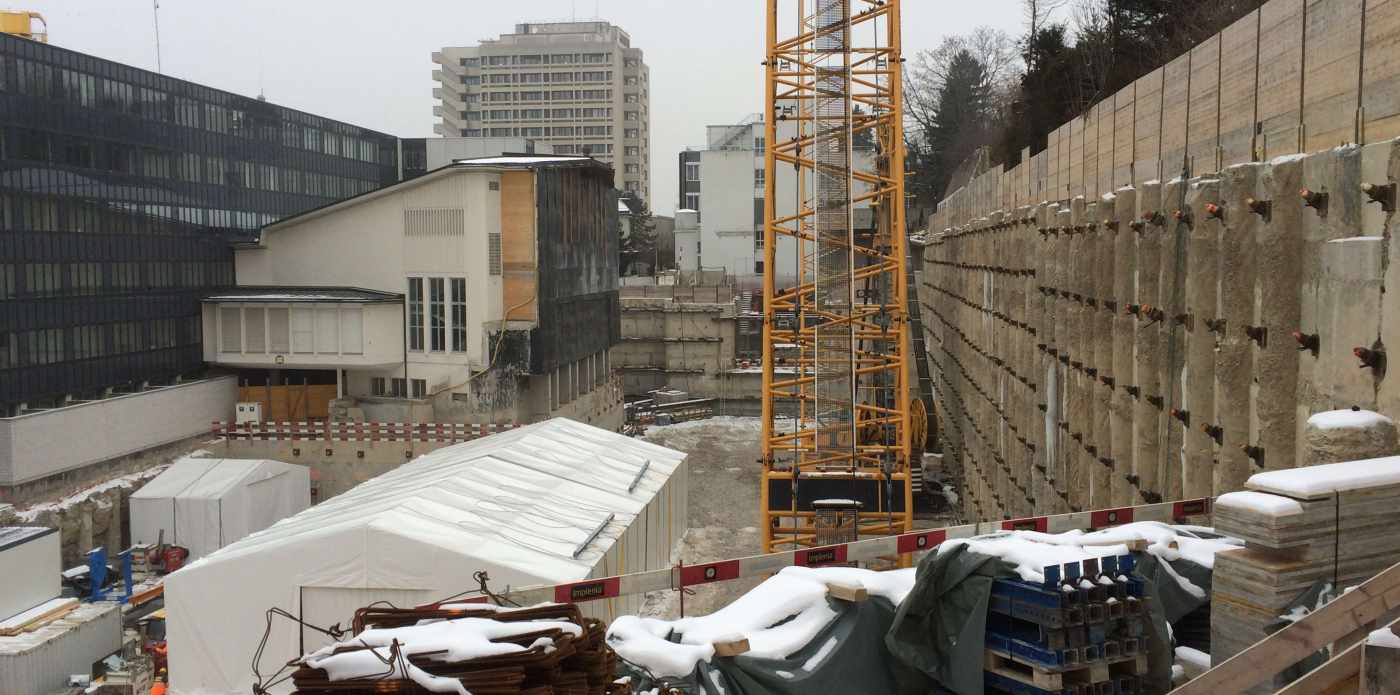 ETH Zürich, GLC, Neubau Forschung, 9x Inklinometer à je 15 Inplace - Inklinometer (135 Stk), 6x 5-fach Extensometer (30 Stk), Ca. 70 Kraftmessdosen