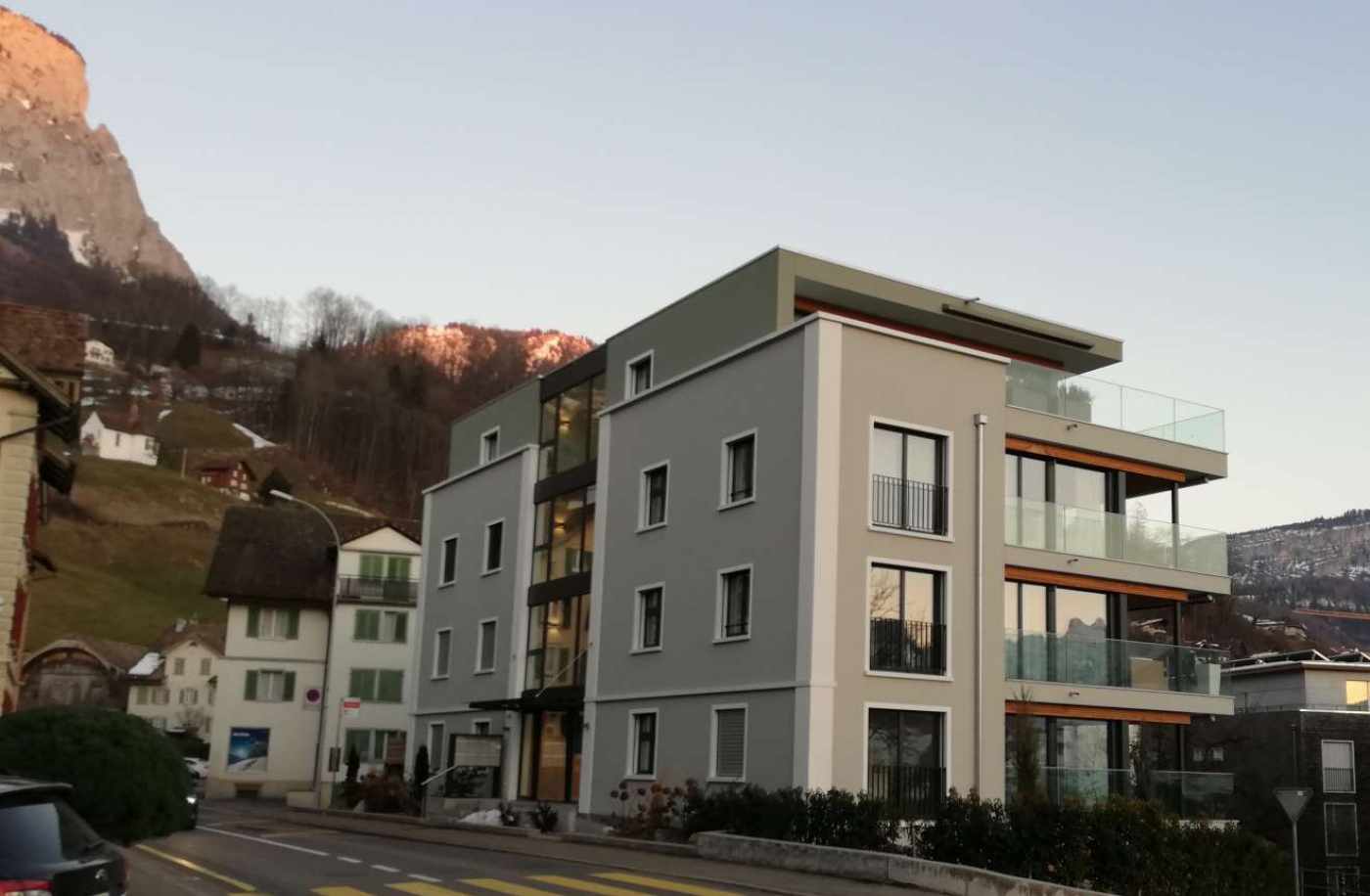 Neubau MFH Rickenbachstrasse 46
6430 Schwyz, Projekt und Baukontrolle Tragstruktur in Massivbauweise., Projekt und Fachbauleitung für Baugrube, Baugrubensicherung und Fundation.
