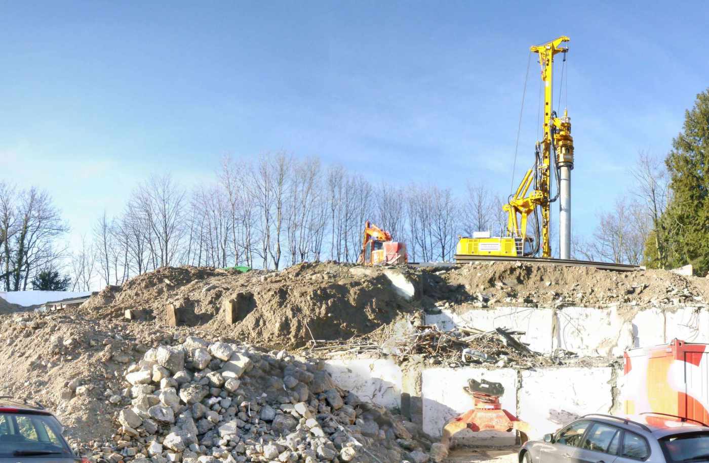 MFH Engimattstrasse 26-32, Zürich, Geologie und Baugrube, Planung Baugrube (gespriesste Rühlwand, Nagelwand), Optimierung, Submission und Baugbegleitung nach Aufgebot.