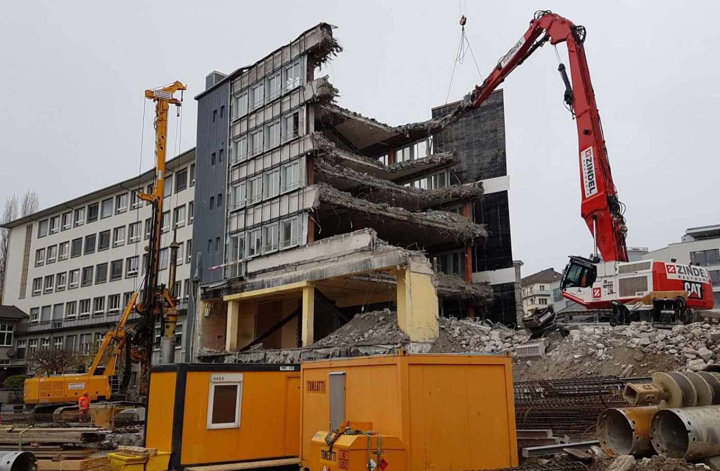 Baugrube Migros Kreuzplatz, Zürich, Technische Bauleitung Baugrube