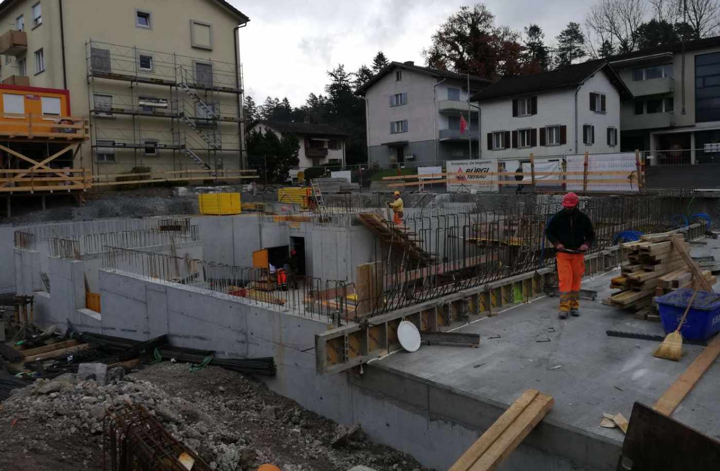 Neubau MFH Parkstrasse 37,
6410 Goldau, Projekt und Baukontrolle Tragstruktur in Massivbauweise, Projekt und Baukontrolle Baugrube, Baugrubensicherung und Fundation
