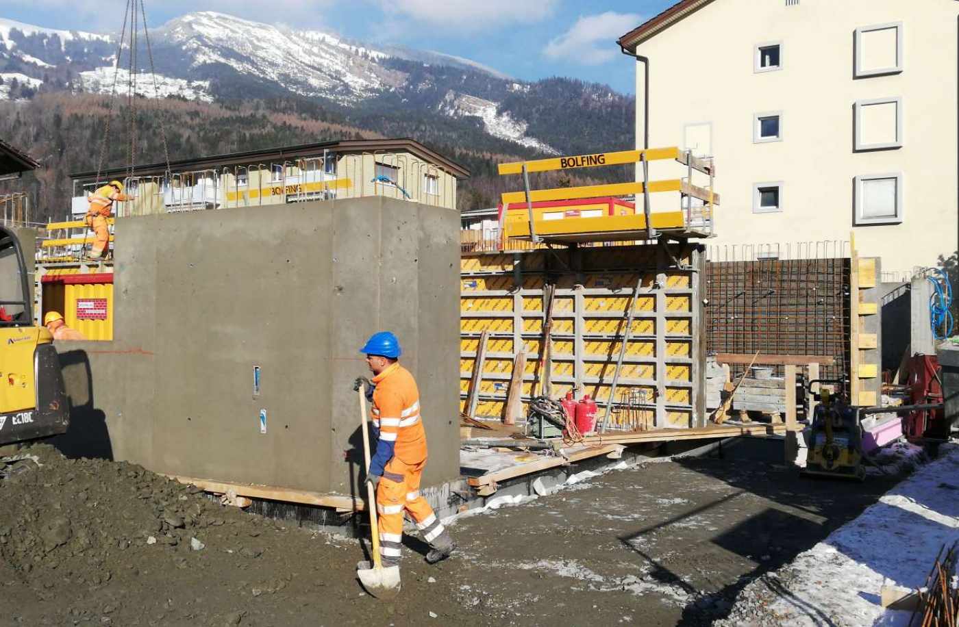 Neubau MFH Parkstrasse 37,
6410 Goldau, Projekt und Baukontrolle Tragstruktur in Massivbauweise, Projekt und Baukontrolle Baugrube, Baugrubensicherung und Fundation