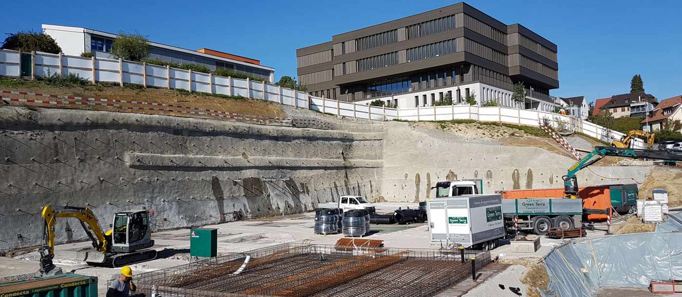 Baugrube WÜB Molki, Wädenswil, Projekt, Ausschreibung, und Gesamtbauleitung Baugrube