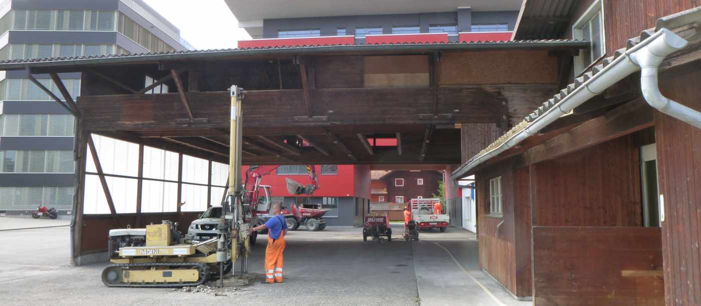 Neubau
Bürohaus Neuhofstr. 3b, 6340 Baar ZG, 2 elektrische Drucksondierungen (CPT), 1 Baggerschacht (BS),, 2 Rammsondierungen (RS), Geotechnischer Bericht