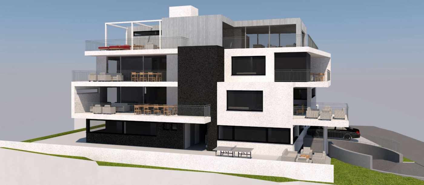 Neubau
Mehrfamilienhaus Impression 1, 
8854 Siebnen, Projektund Baukontrolle Tragstruktur in Massivbauweise, Projektund Baukontrolle Baugrube mit Baugrubensicherung