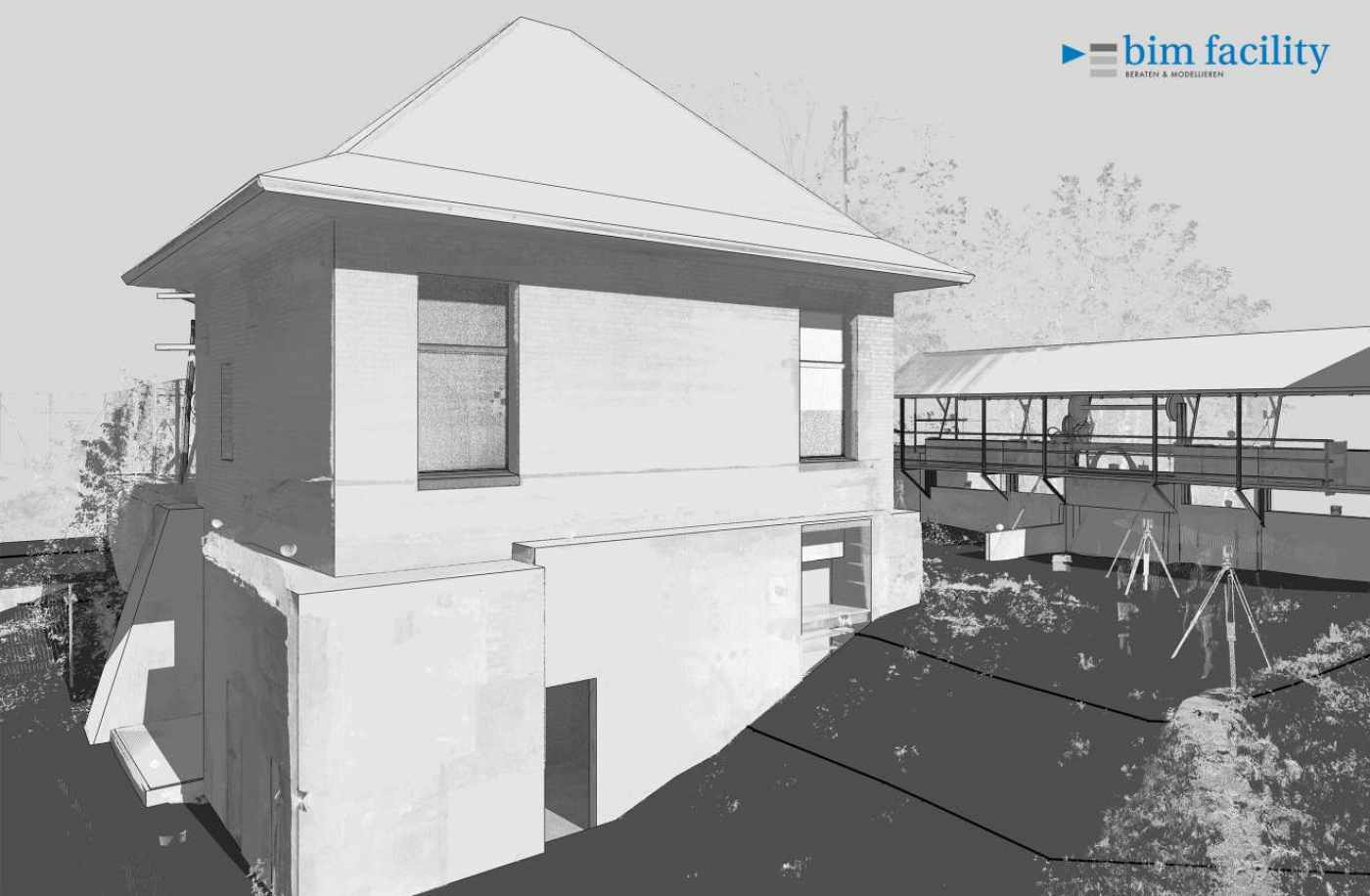 Turbinenhaus Luterbach, 3D Laserscan, 3D- / BIM- Modellierung aus Punktwolke, 2D Pläne aus 3D Modell generieren