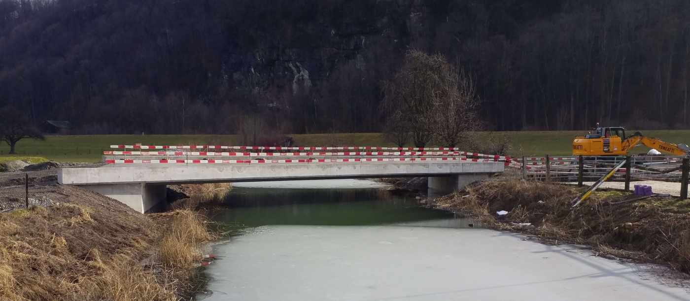 Neubau Brücke Tankgraben, Näfels, Projekt- und Bauleitung Brückenbau, Statische Berechnung Brückenbau