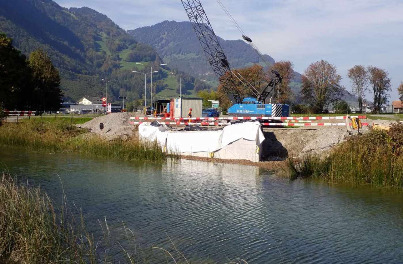Neubau Brücke Tankgraben, Näfels, Projekt- und Bauleitung Brückenbau, Statische Berechnung Brückenbau