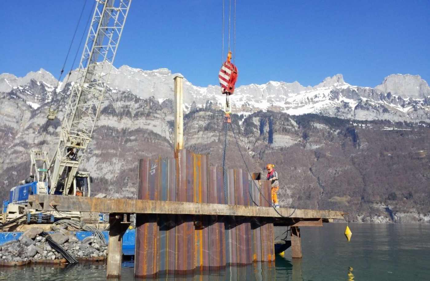 Sanierung Hafenmole, Unterterzen, Projektwettbewerb im Rahmen einer funktionalen Ausschreibung, Baueingabe, Ausführungsprojekt, Örtliche Bauleitung