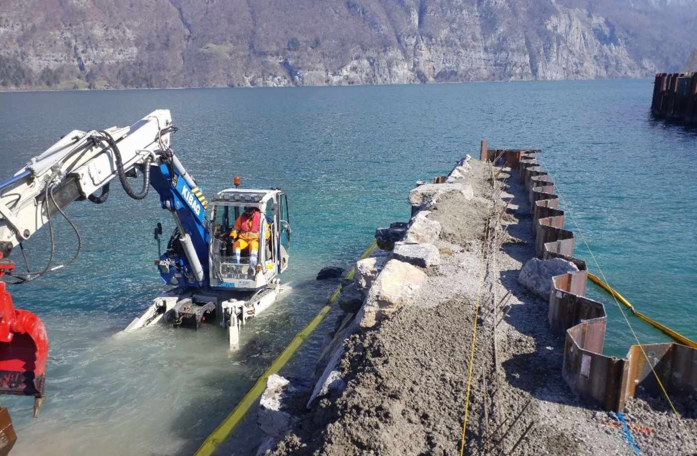 Sanierung Hafenmole, Unterterzen, Projektwettbewerb im Rahmen einer funktionalen Ausschreibung, Baueingabe, Ausführungsprojekt, Örtliche Bauleitung