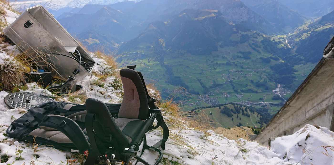 Niesenbahn BE, 3x Inklinometer à 25m,,Unterhalb der Bergstation, auf beiden Seiten des Tunnels