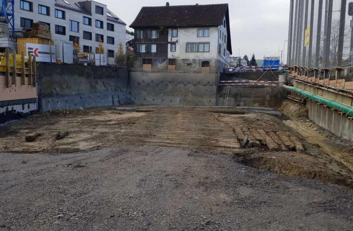 MFH Rebmattlistrasse 3+5, Wilen, Projekt und Fachbauleitung der Baugruben und Fundationsarbeiten,,Projekt und Baukontrolle der Tragstruktur in Massivbauweise