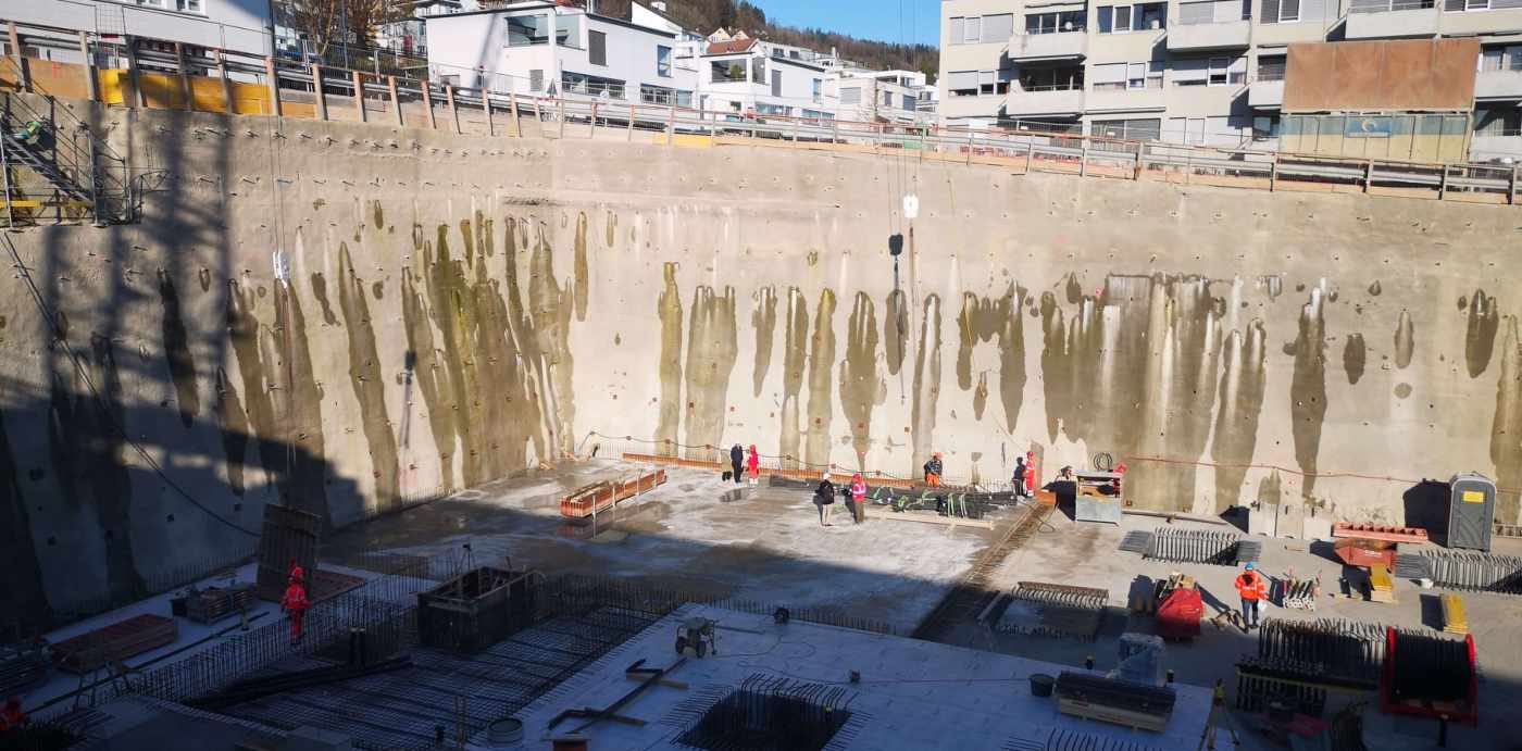 Seespital Horgen, Planung gesamte Baugrube, Abgabestatik für Prüfingenieur, Devisierung Baugrube, Ausführungspläne von Baugrubensicherung, Bauleitung