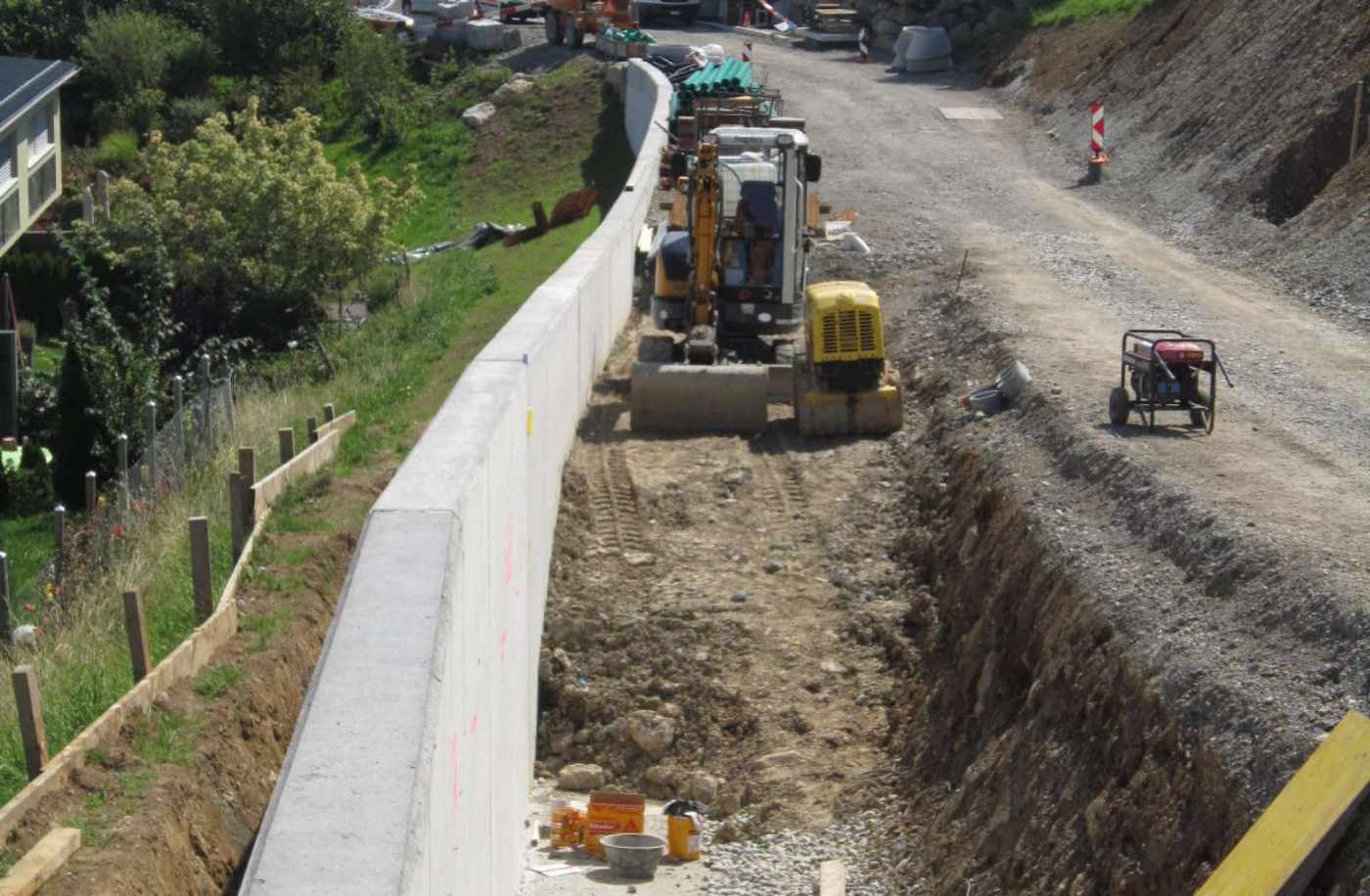 Erschliessung Gebiet Rahmensbüel, Feusisberg, Auflageprojekt, Submissionsprojekt (inkl. Werkleitungen), Ausführungsprojekt (inkl. Werkleitungen), Projekt- und Bauleitung