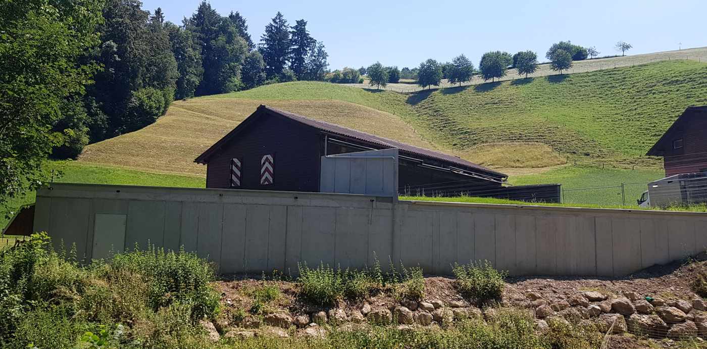 Erweiterung Schiessanlage Gesslerburg,
6403 Küssnacht, Projekt und Baukontrolle für Fundation und Stahlbetonarbeiten,,Hochwasserschutznachweis